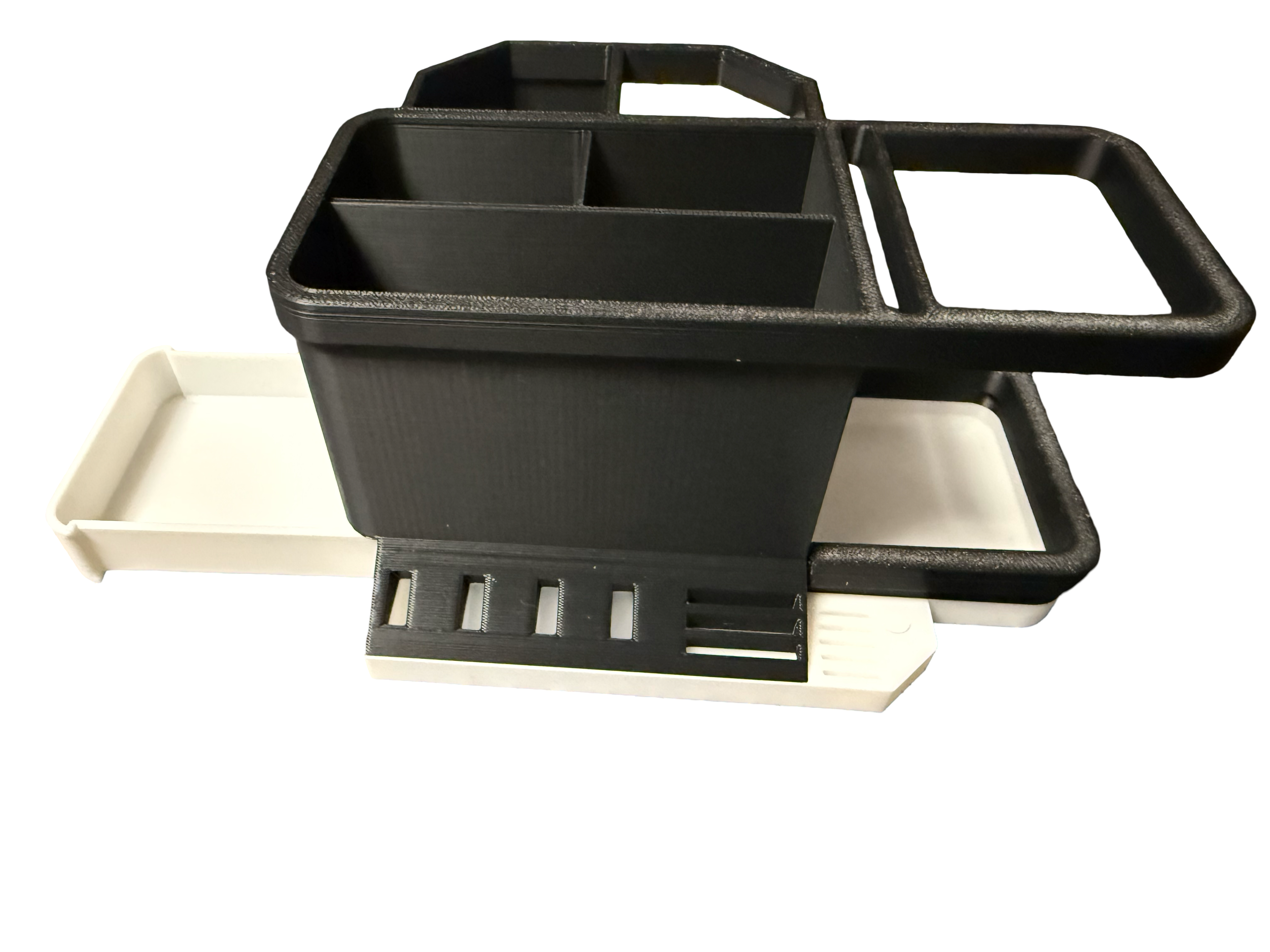 Stilren skrivbordsorganiserare med smarta fack – perfekt för det moderna kontoret!